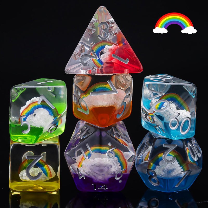 weyano Resin D&D Dice Set, Animal Polyhedral Dice for Dungeons and Dragons, RPG, MTG DND 7-DIE (D4, D6, D8, D10, D12, D20, D%) - Image 1